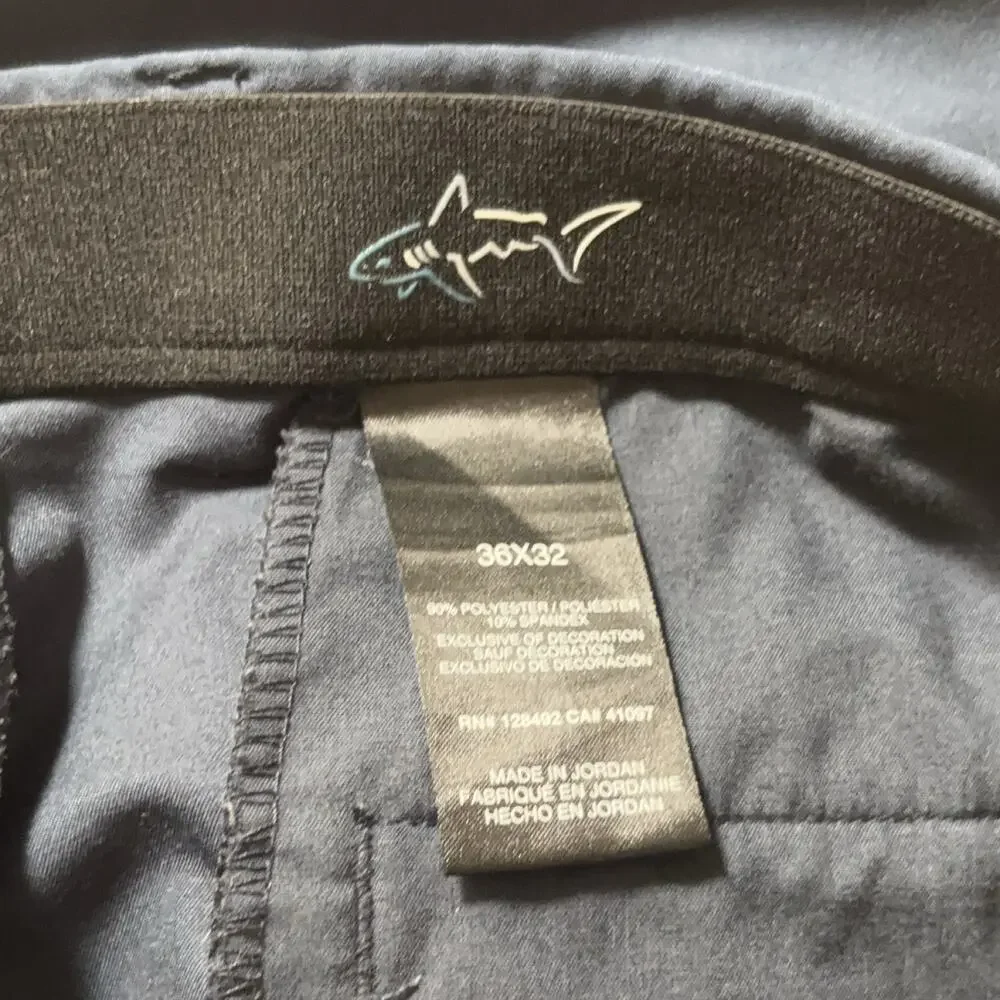 Greg Norman Performance Golf Pants Men's 36x32 Navy Blue Stretch Flat Front